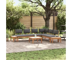 Lauko baldų komplektas Sodo Sofų Rinkinys 3 pcs Ruda ir pilka