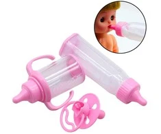 Lean Toys Lėlių buteliukų ir žinduko rinkinys - dingstanti pieno imitacija