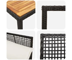 Sodo valgomojo komplektas 9 pcs Juoda poliratanas