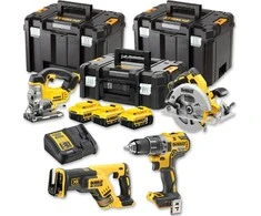 Įrankių rinkinys DeWalt DCK421P3T; (DCD791 + DCS570 + DCS331 + DCS367); 18 V; 3x5,0 Ah akum.