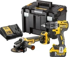 DEWALT įrankių rinkinys DCK2020P2T (DCD791 + DCG405), 18V, 2x5.0Ah, TSTAK lagaminas