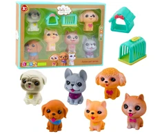 Lean Toys Žaisliniai šuneliai iš gumos, 6 vnt.