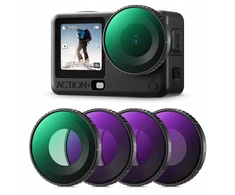 Filtras Kf Rinkinys Filtrów 4x Filtras Cpl + Pilka Nd8 Nd16 Nd32 Do Dji Osmo Action 6 K&amp;f / Sku:2709