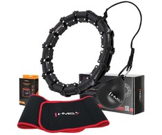 SET HULA HOOP HHW02 Juodas WITH WEIGHT HMS + WAIST SUPPORT BR163 Raudonas
