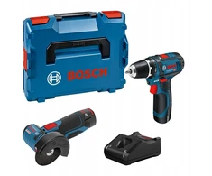 Rinkinys įrankių Bosch GSR12V-15+GWS 12V-76 +2x2Ah+GAL12V-40 LB