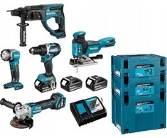 Rinkinys įrankių Makita Rinkinys COMBO 18V DDF484+DGA513+DHR202+DJV181+DML802
