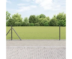 Šešiakampė tvora su betono pagrindu 25 x 0,5 m Pilka Tinklelis