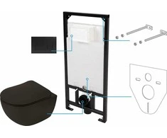 Potinkinis WC komplektas Deante Peonia 6in1, CDENDZPW, Nero