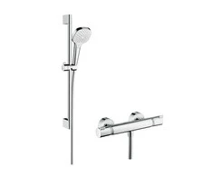 Dušo rinkinys Hansgrohe Croma pasirinkimas E stumdomas su termostatine baterija balta (27081400)
