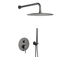 Rinkinys prysznicowy KFA 5039-501-61 / MOZA / GUN METAL Pilkas PODTYNKOWY Rinkinys PRYSZNICOWY Z BATERIĄ 3 FUNKCYJNĄ
