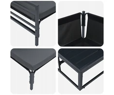 Sodo Sofų Rinkinys su pagalve 14 pcs Juoda Plienas