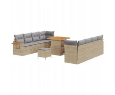 Sodo Sofų Rinkinys 11 pcs Smėlio poliratanas