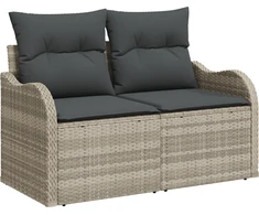 Sodo Sofų Rinkinys 6 vnt. Šviesiai pilka poliratanas