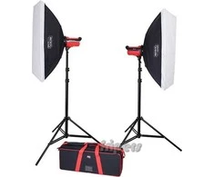 Aurora Studio Kit Aurora Orion 800 kit 4 (2 šviestuvai, minkštos dėžutės, stovai)