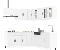 Virtuvinių spintelių komplektas, 11 dalių, Kalmar, balta