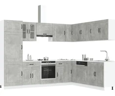 Virtuvinių spintelių komplektas, 14 dalių, Kalmar, betono pilka