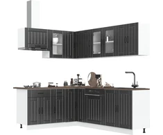 Virtuvinių spintelių komplektas, 11 dalių, Lucca, juoda