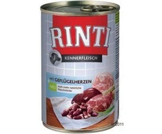 FINNERN GmbH end Co. KG Rinti Kennerfleisch suaugusių šunų konservuotas pašaras su vištų širdelėmis, 400g
