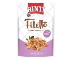 FINNERN GmbH end Co. KG Rinti Filetto šunų konservai su vištiena ir kumpiu 100 g, maišelyje