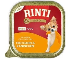 RINTI Gold Mini kalakutiena with rabbit – drėgnas ėdalas šunims – 100g