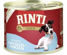 Šunų Maistas - RINTI Gold Paukštienos Širdelės Drėgnas Maistas 185g Be Grūdų
