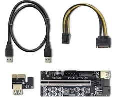 QOLTEC 55510 Riser PCI E 1x 16x USB 3.0 ver. 018 SATA PCI E 6 pin