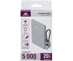 RivaCase Powerbank VA2616 5000 mAh 20W pilkas (VA2616_GY)