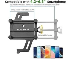 Rockbros 699-BK Aluminum Alloy Bicycle telefono laikiklis – juodos spalvos