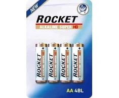 Rocket Šarminės didelės srovės LR6 AA baterijos, 4 vnt.