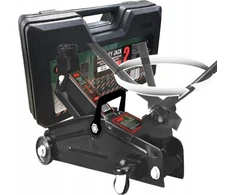 Rockforce 2t dirbtuvių domkratas su 180° pasukama rankena (h min 140mm, h max 340mm) dėkle