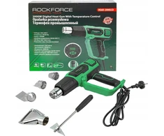 Rockforce elektrinis šilumos pistoletas su antgaliais (230V, 50/60Hz, 2000W, 60-600 laipsnių, 300-500l/min)
