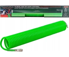 Rockforce spiralinė žarna su greitomis jungtimis 10mm x 15m
