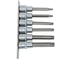 "Rockforce" TORX antgalių-bitų rinkinys 1/2'' 6 dalių (T30-T60, L-100mm)