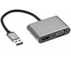 „RoGer Drong“ ekrano adapteris, USB į VGA/HDMI + garsas / iOS/Android/Windows/macOS
