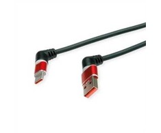 USB kabelis Roline USB-C - USB-A 2 m raudonai juodas (11.02.8346)