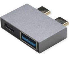 Roline Adapteris USB 3.2 Gen 2, 2x USB typu C - 1x typu A + 1x typu C, M/F, sidabrinė (12.03.2946)