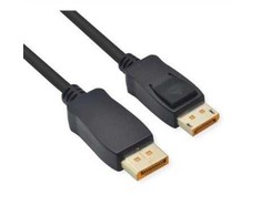 ROLINE DisplayPort kabelis, v2.1, 10K@60Hz, 54Gbit/s, UHBR13.5, DP-DP, M/M, juodas, 1,5 m