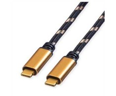USB Roline USB-C - USB-C kabelis 1 m, juodas (11.02.9038)