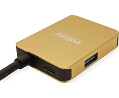 Šakotuvas „Roline Gold“ USB-C stotis / replikatorius (1120-02-12)