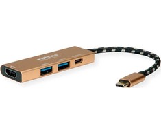 Šakotuvas „Roline Gold“ USB-C stotis / replikatorius (1119-12-02)