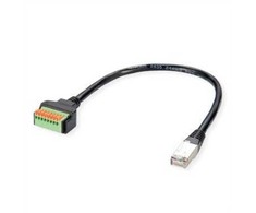 ROLINE kabelio adapteris, RJ45 kištukas į gnybtų juostą (mygtukas), 30 cm