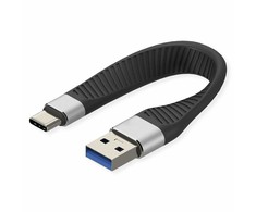 USB kabelis Roline USB-A - USB-C 0,11 m juodas (11.02.9017)