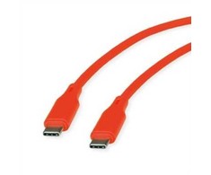 Kabelis USB Roline USB-C - USB-C 1 m Oranžinė (11.02.9124)