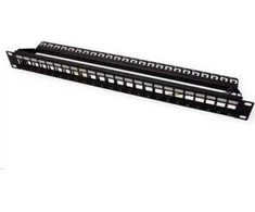 Roline ROLINE 19Zoll Keystone Patchpanel 24Port Cat6 ekranuotas juodas be modulio - 26.11.0360