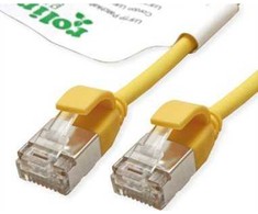 Roline ROLINE Žalias F/UTP DataCenter Patch Cord Cat.6A (EA klasė), LSOH, labai plonas, geltonas, 3 m