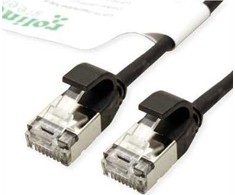 Roline ROLINE Žalias F/UTP DataCenter Patch Cord Cat.6A (EA klasė), LSOH, labai plonas, juodas, 3 m