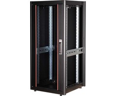 ROLINE tinklo spintelė Basic 48,26 cm 19 colių 26U 600x800 WxD stiklinės durys juodos