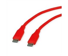 USB kabelis Roline USB-C - USB-C 1 m raudonas (11.02.9121)
