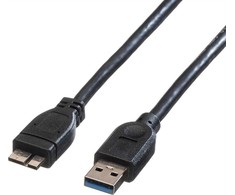 „Roline USB-A“ – „microUSB“ USB laidas, 2 m, juodas (JAB-809445)