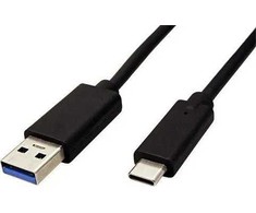 Roline USB-A – USB-C laidas, 1 m juodas (11.44.9011)